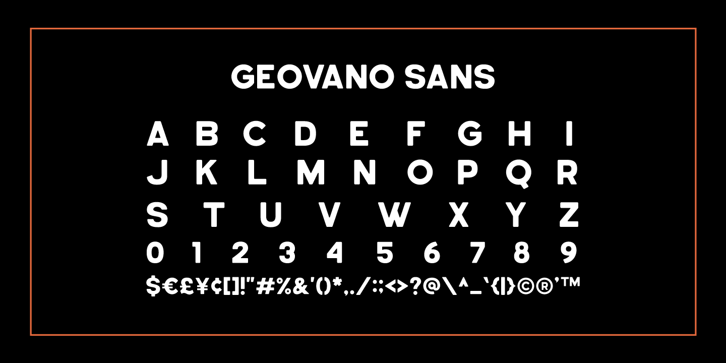 Пример шрифта Geovano Sans Rough
